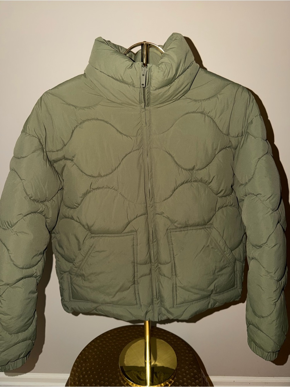 GAP Women's Olive Green Quilted Puffer Jacket